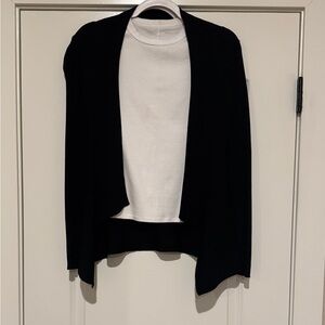 White House Black Market Ribbed Open Front Bi Level Cardigan Sweater